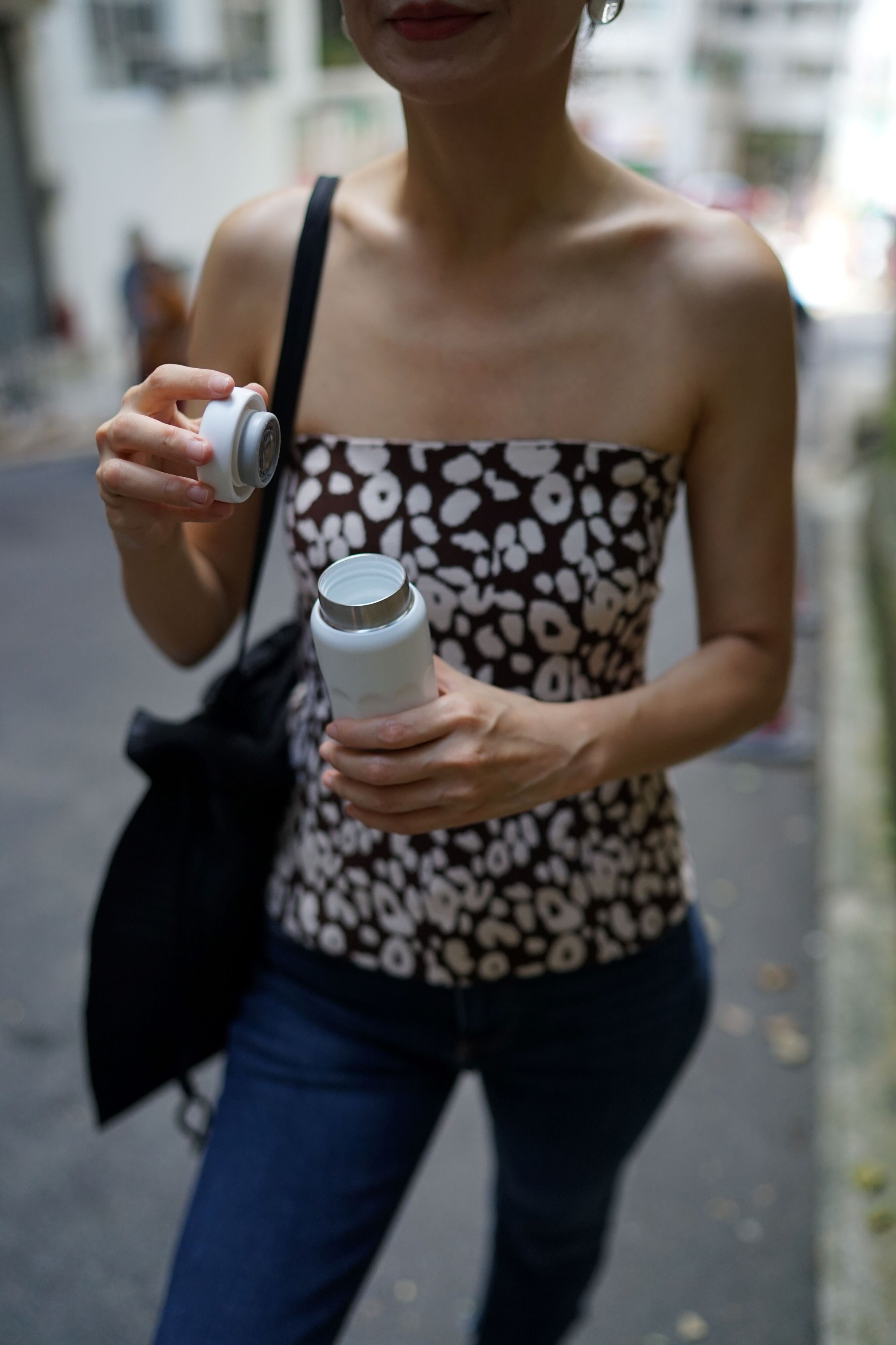 CAMEL stainless steel vacuum insulated bottle with paint coated outer and ceramic coated inner 200ml - white