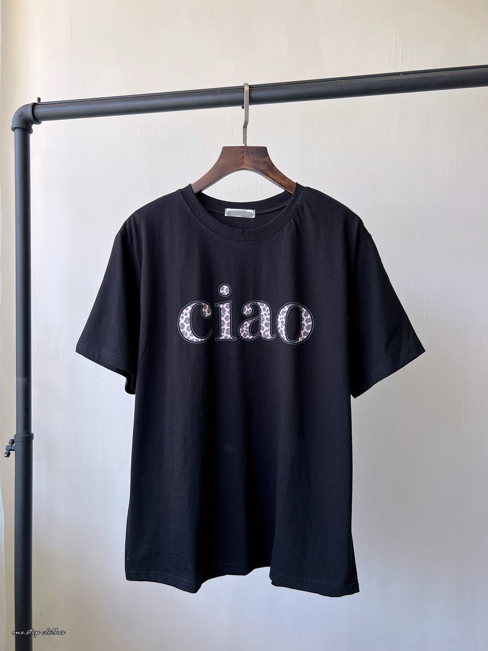 正韓豹紋Ciao字母T (黑)