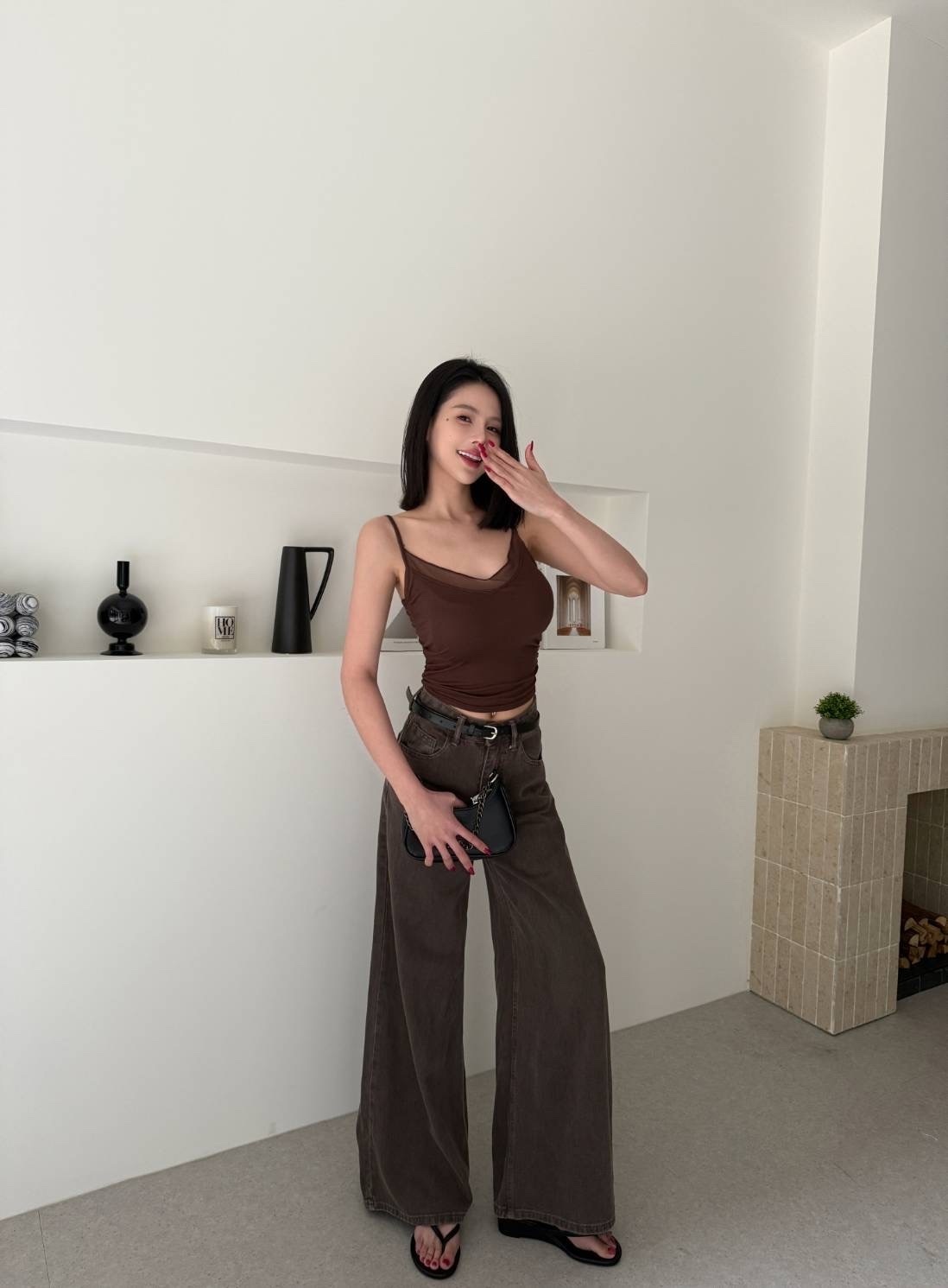 [新品九折優惠] 🇹🇼時髦微辣・拼網紗細肩 Bra Top