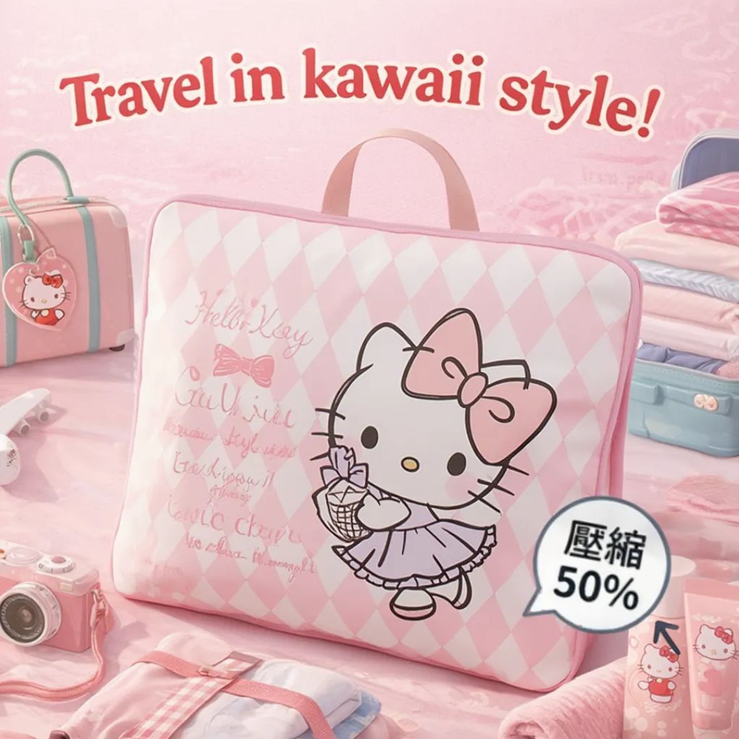 Hello Kitty  旅行壓縮收納袋 - 儲物袋