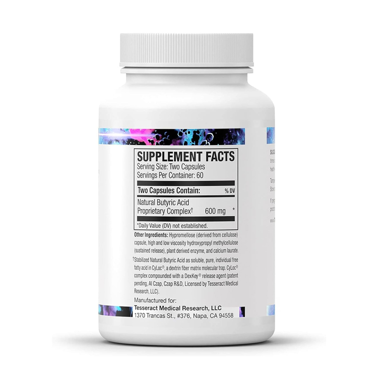 美國Tesseract Medical Research 丁酸鹽 (專利復合配方)300毫克(最純)，120 粒膠囊