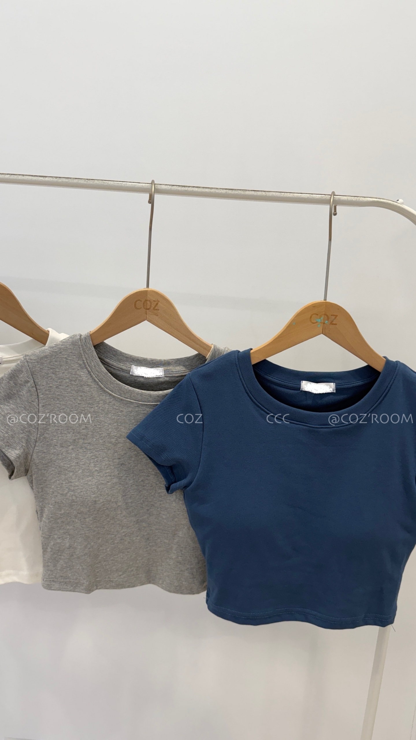 基礎款麻糬圓領短版Bra Tee (4色) _535