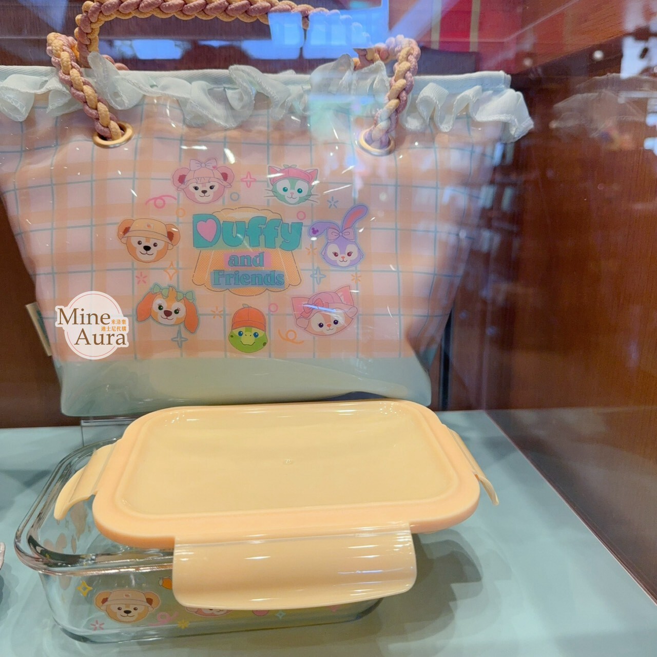達菲 Duffy 和朋友們 果凍夏日 系列 餐袋 + 玻璃餐盒 便當盒 -上海迪士尼樂園