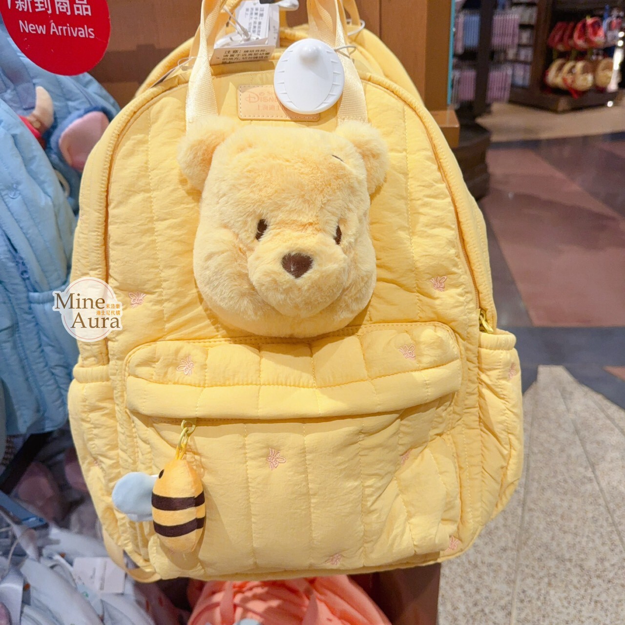 雲朵系列 小熊維尼 Winnie the Pooh 絨毛大頭造型 後背包 -上海迪士尼樂園