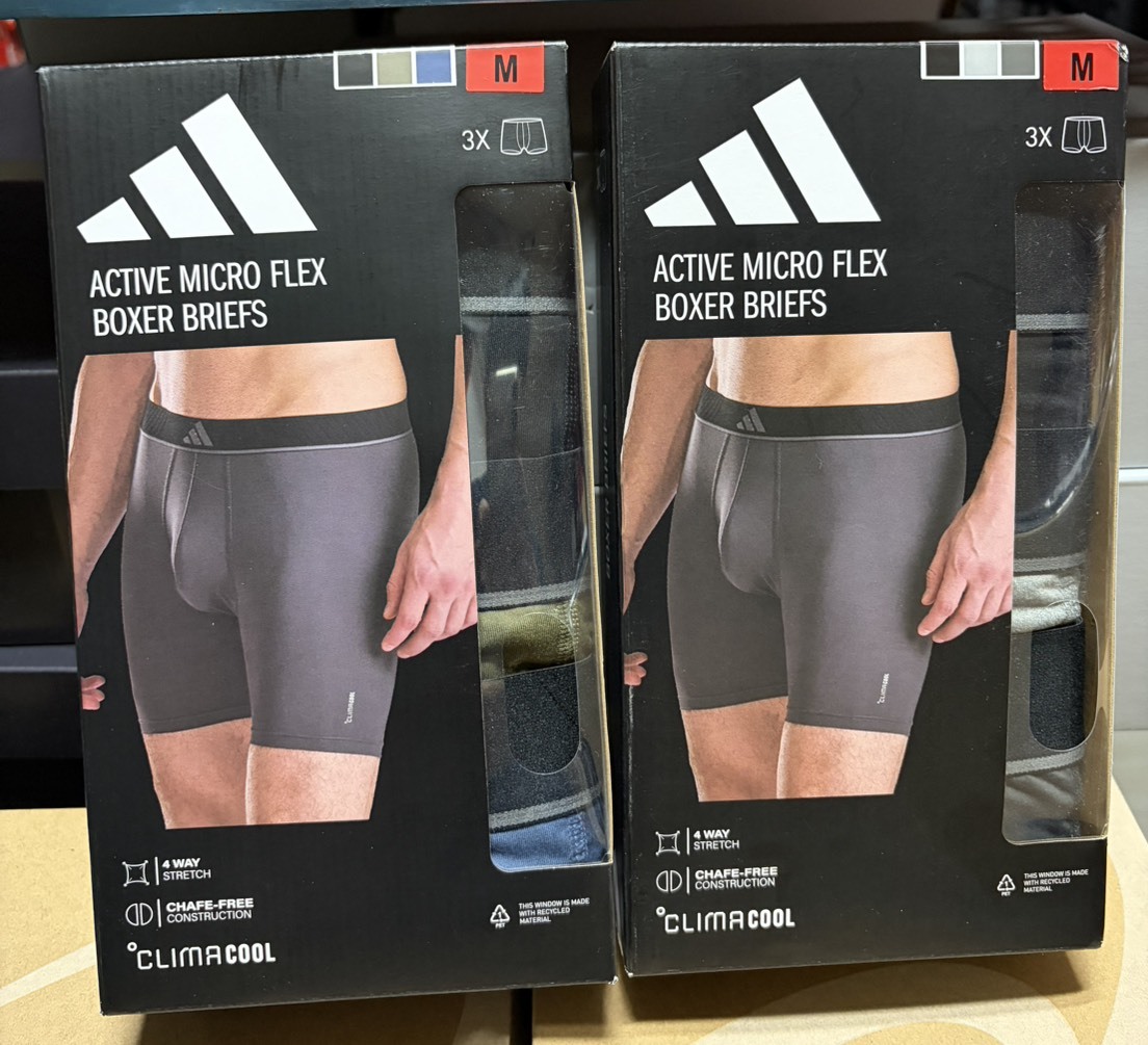 Adidas 男內褲三入組 Boxer Briefs 四角內褲 平口內褲 #158877