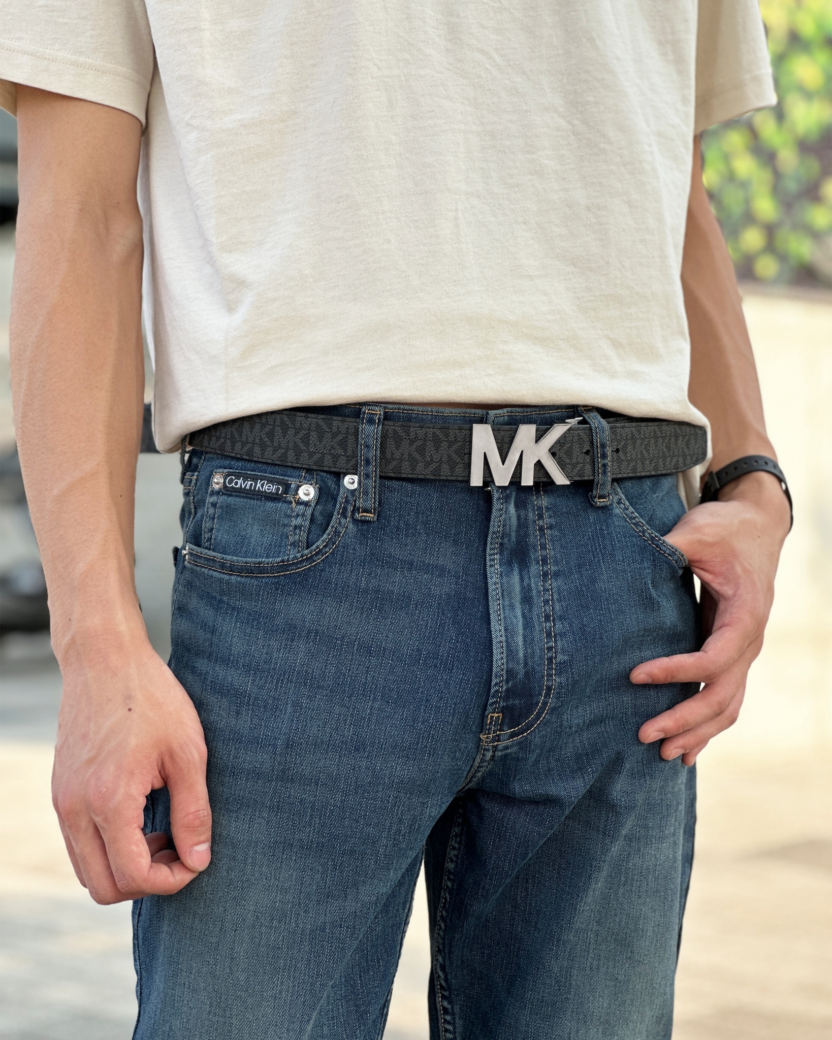 Michael Kors MK 新款方盒 雙皮帶頭 雙面用 皮帶禮盒