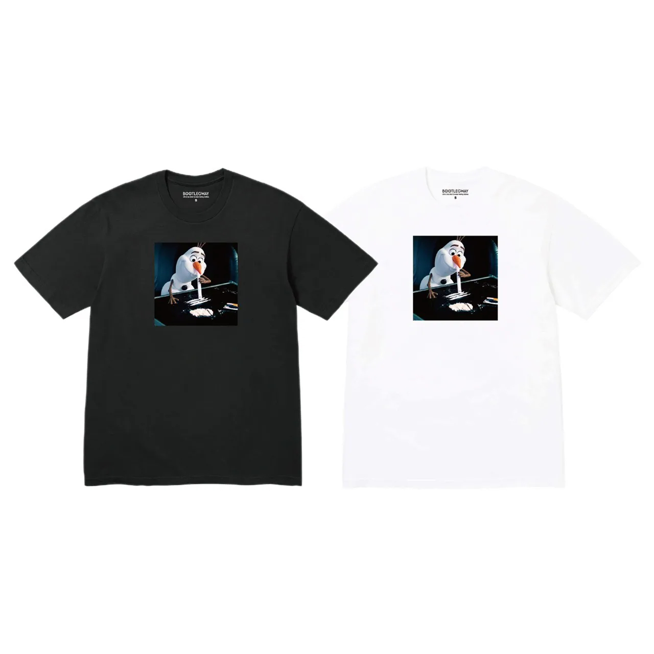 Bootlegway｜"SNOW MAN" Tee (Black/White)