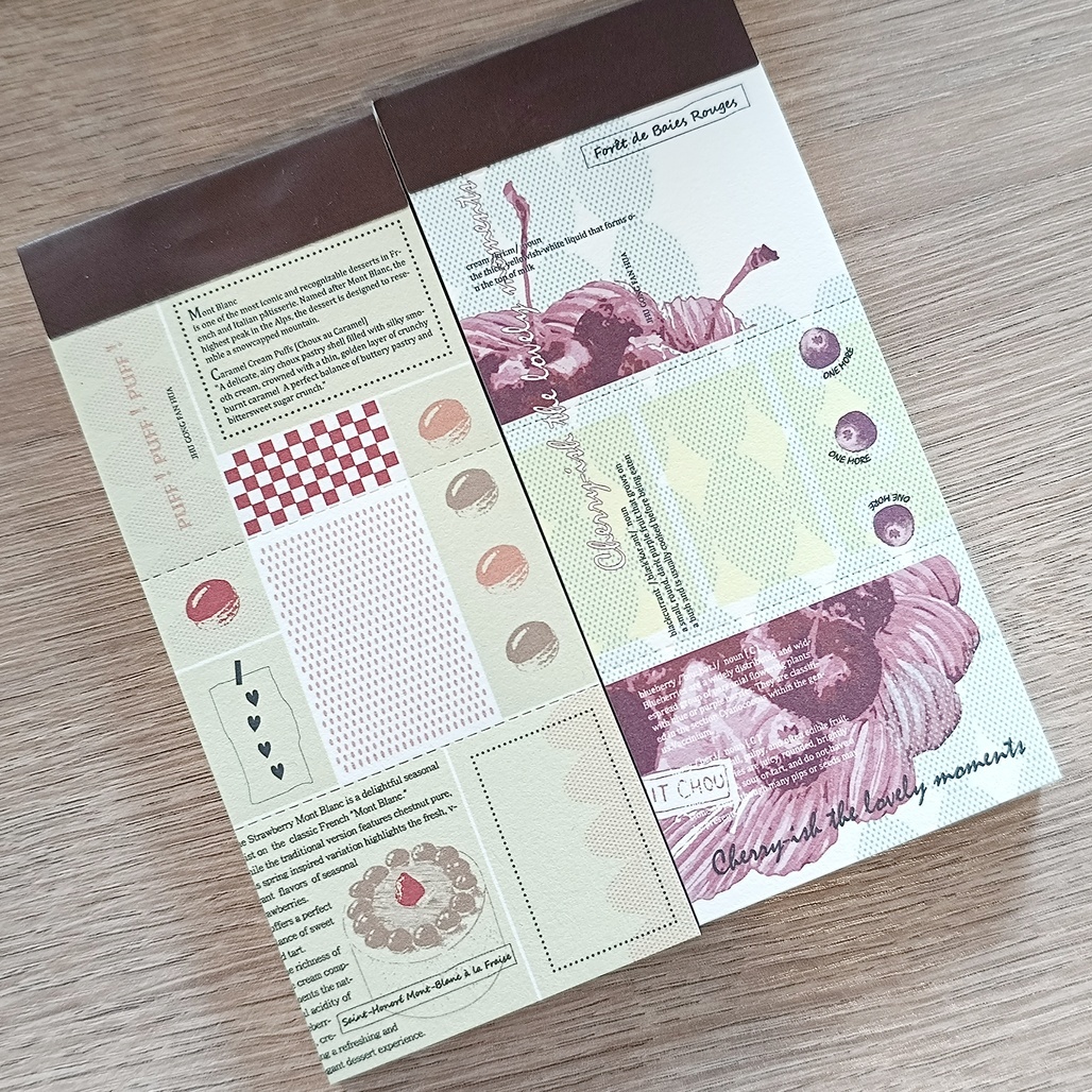 竹工凡花．櫻桃奶油/甜點雜誌 便簽本  <整本/綜合分裝包>