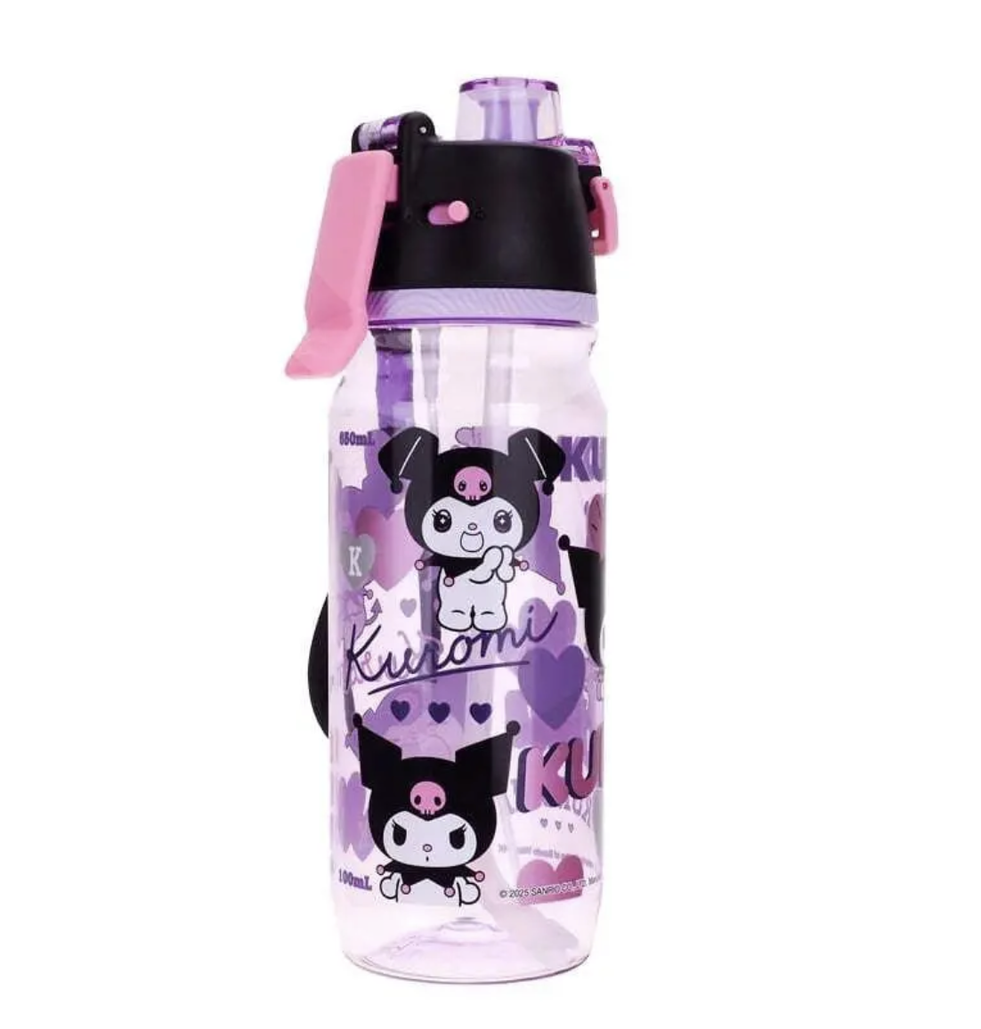 Kuromi 650ml BPA BPS Free 噴霧啜飲二合一水樽膠水樽 9-8475-1