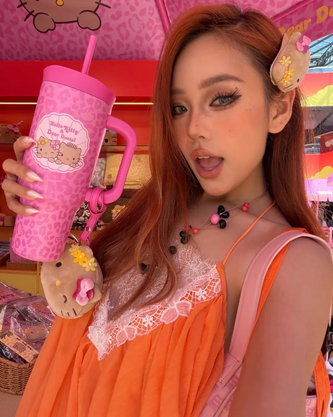 【逢甲 FUZZY】<限時預購> HELLO KITTY x TBH 夏日 黑皮系列 豹紋 冰霸杯 保溫杯 附吸管 附收納包 四款