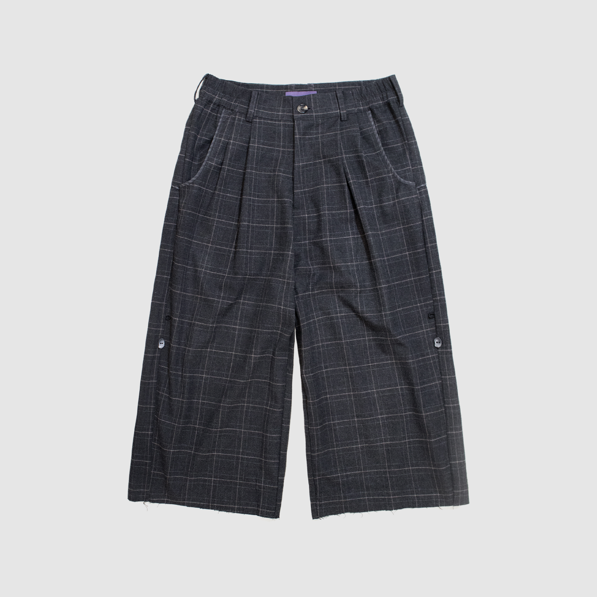 LiSenZ Raw Hem Checked Shorts