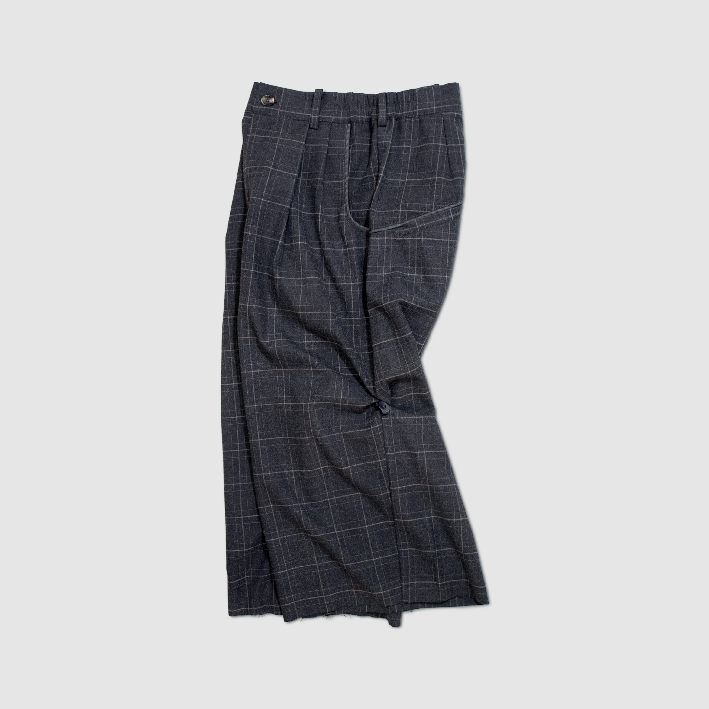 LiSenZ Raw Hem Checked Shorts