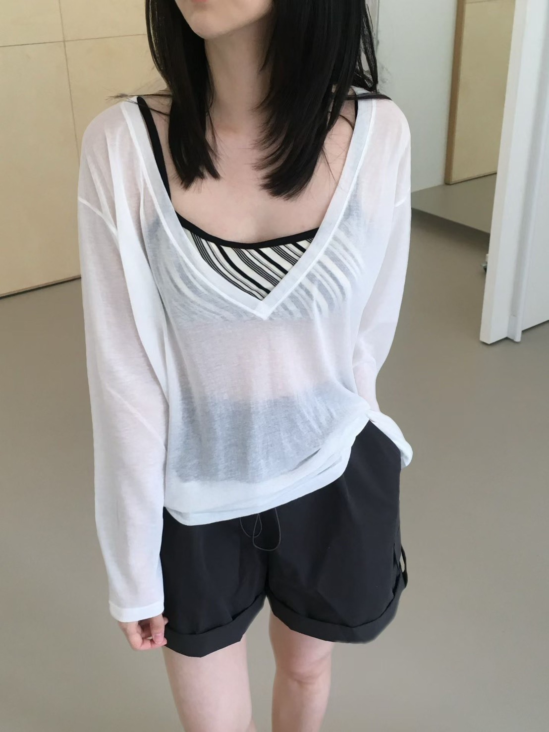斜條短BRA 背心