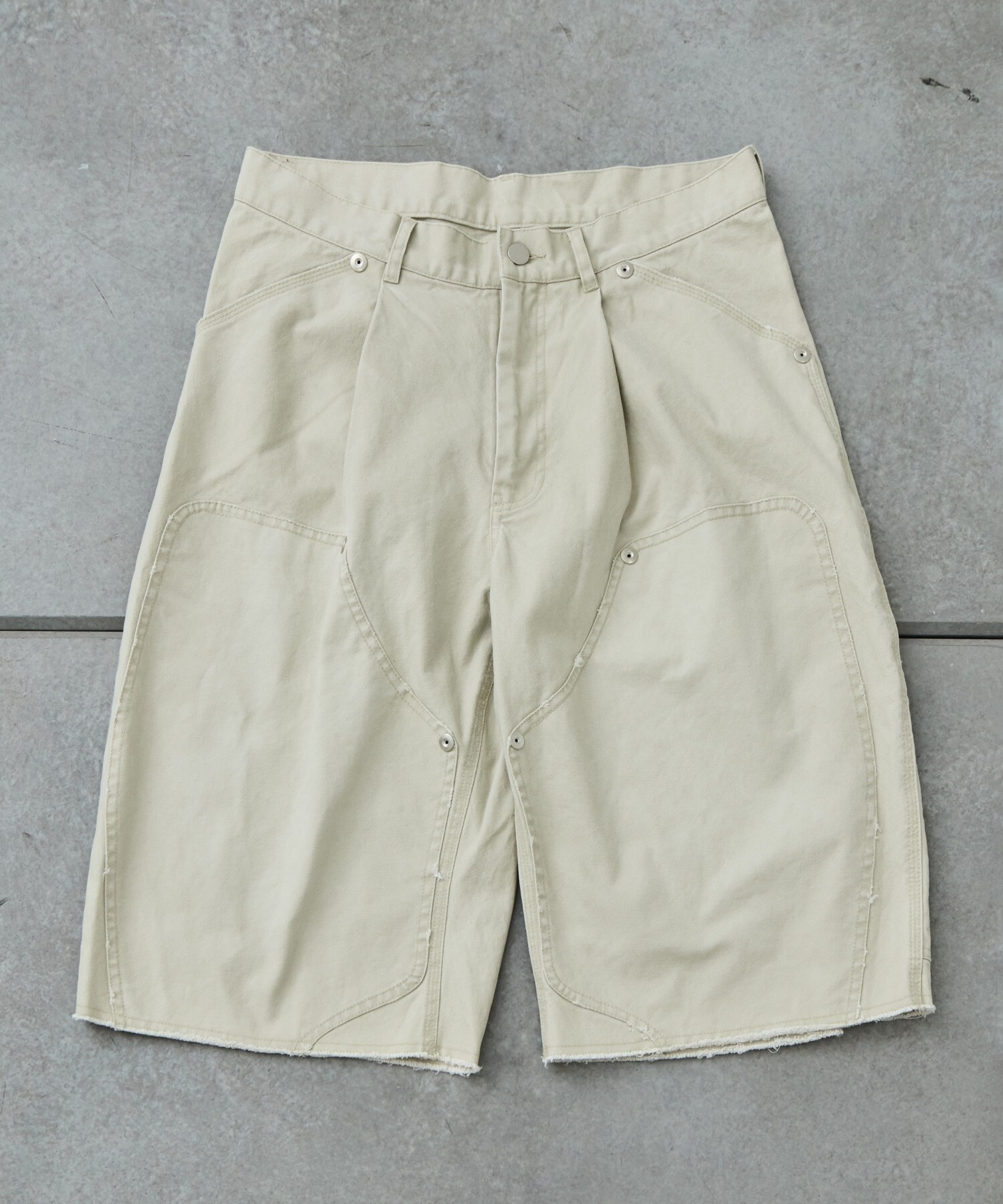 『日本連線中』2026SS CONZ BASICKS×duck double knee curve leg shorts 短褲 七分褲 306443014