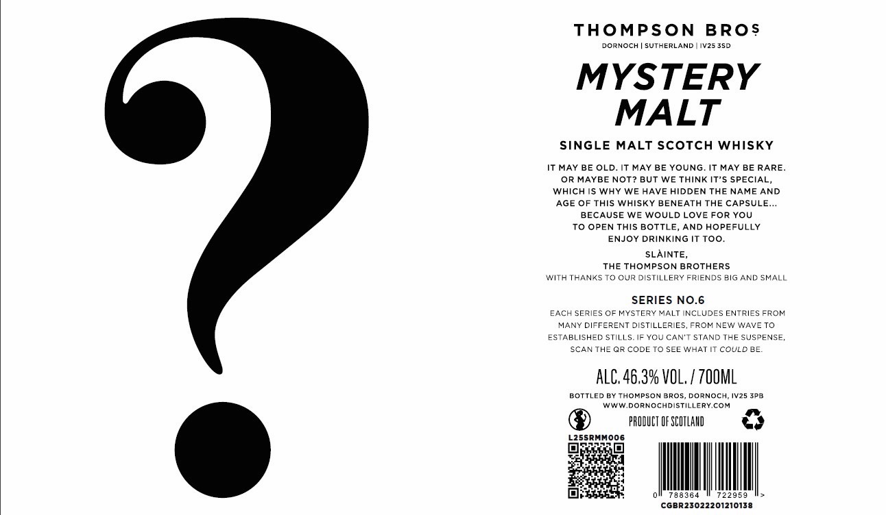 Mystery Malt No.6 46.3% Thompson Bros. (Estimated arrival on 11 Aug 2026)