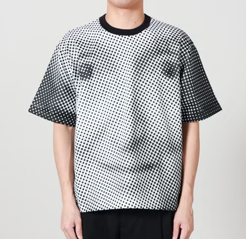 KOLOR JAPAN HUMAN FACE DOT TEE - WHITE/BLACK PRE ORDER ITEM (預訂中)