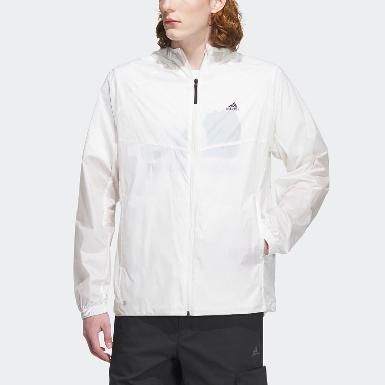 【代購】Adidas Windbreaker Breathable Sun Protection Clothing Unisex Bright White IA1784