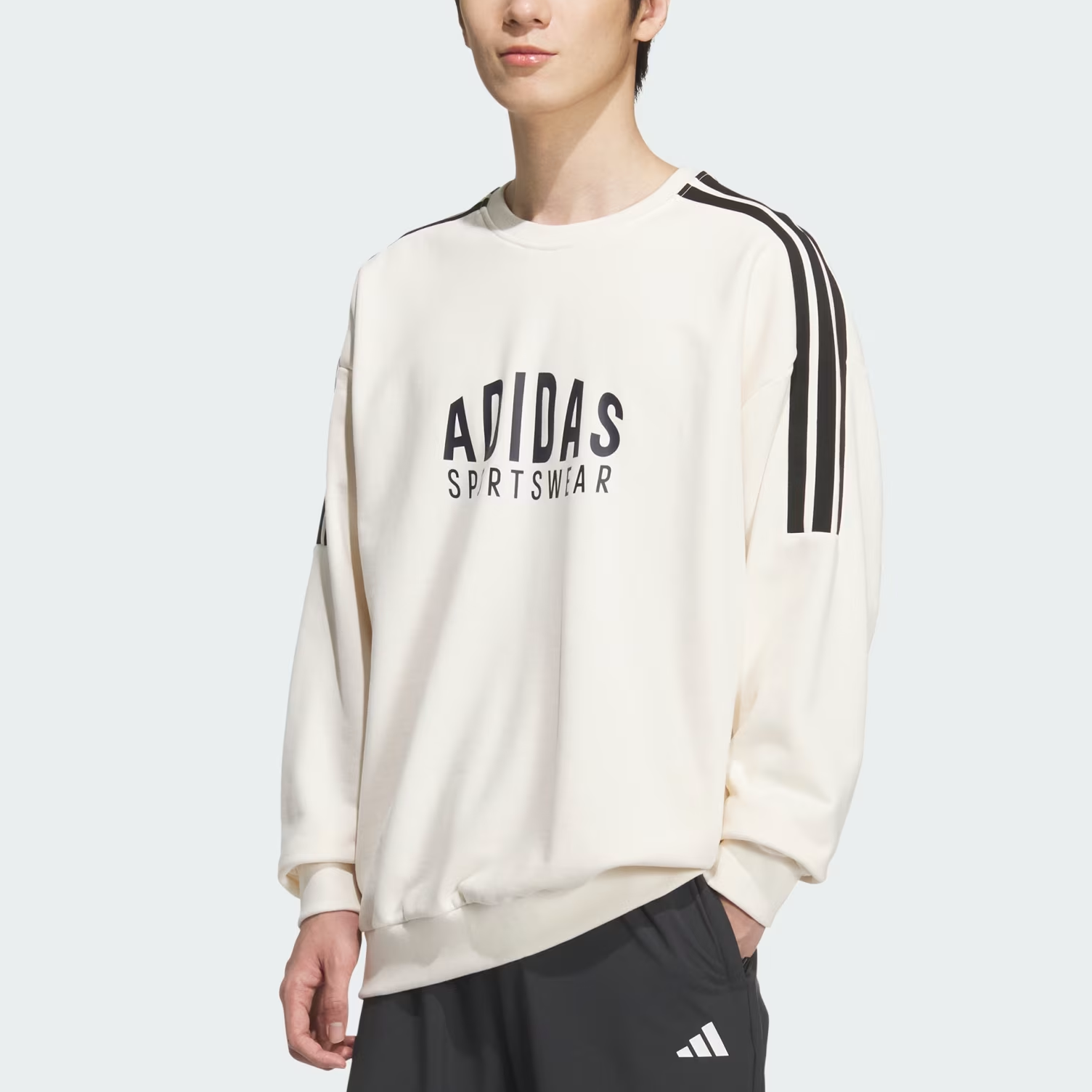 【代購】Adidas Clothing Sweatshirts Unisex White Crew Neck Moderate KF5211