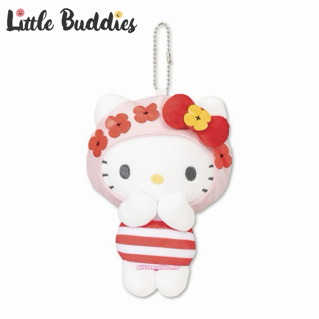 預購 日本 Sanrio 夏日系列 花花泳帽造型公仔匙扣