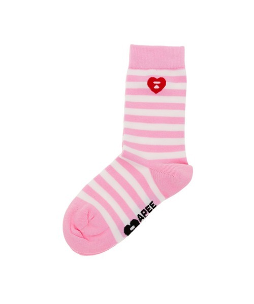 『日本連線中』2026SS APEE BY A BATHING APE BAPE HEART EMBROIDERY BADGE STRIPES SOCKS #2 襪子 CM20284312