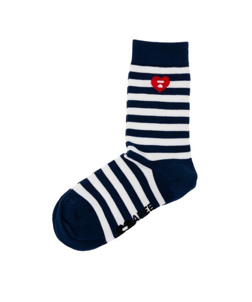 『日本連線中』2026SS APEE BY A BATHING APE BAPE HEART EMBROIDERY BADGE STRIPES SOCKS #2 襪子 CM20284312