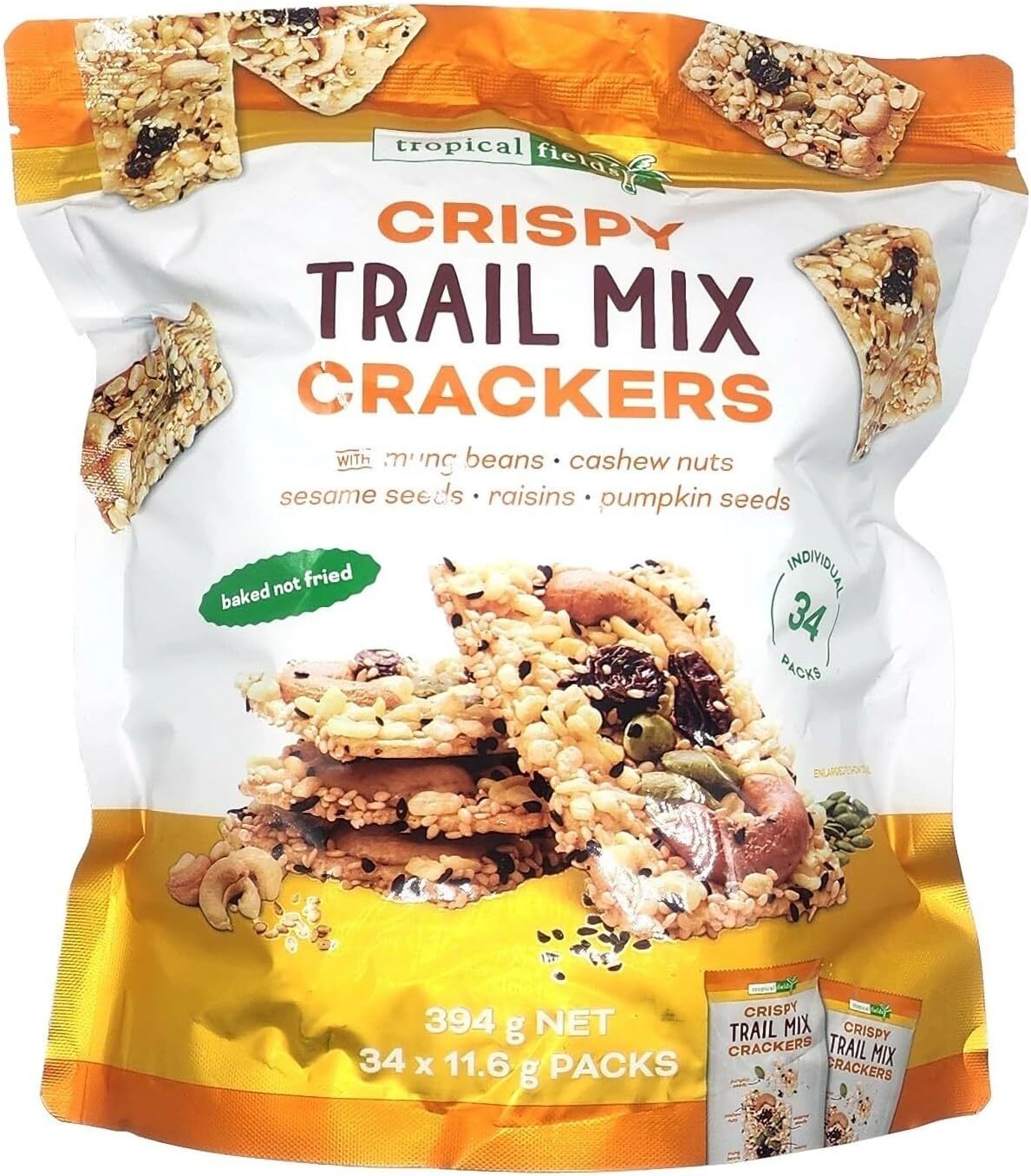 Tropical Fields Crispy Trail Mix Crackers 34 Packs 394g