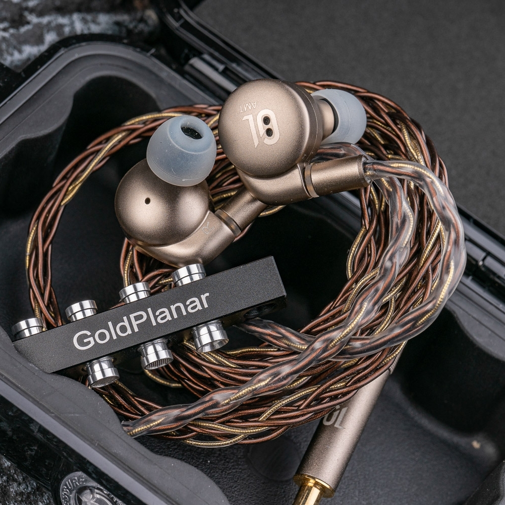 GoldPlanar - GL-AMT16 全頻氣動式單元入耳式耳機 | 15.5mm 超薄折疊 AMT 振膜 | N52 強磁 | 極低失真 THD 0.1% | 5 組可更換的聲學導管