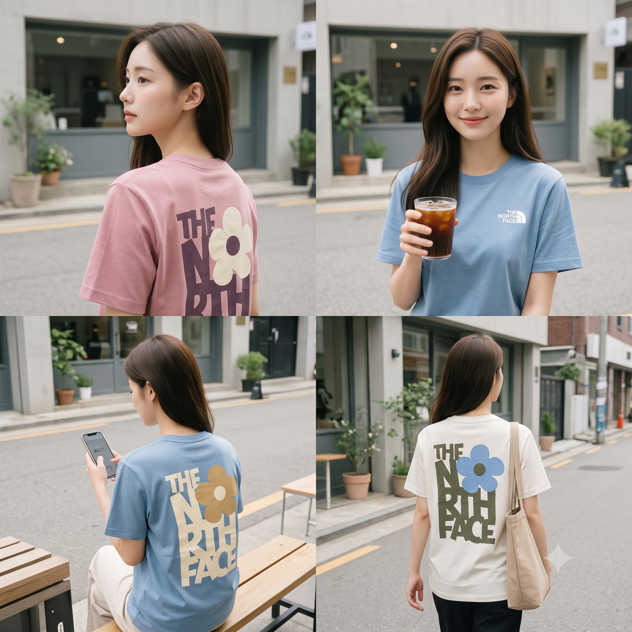 THE NORTH FACE 女大人 花卉字樣 正反圖 短TEE (正常版) (3色)