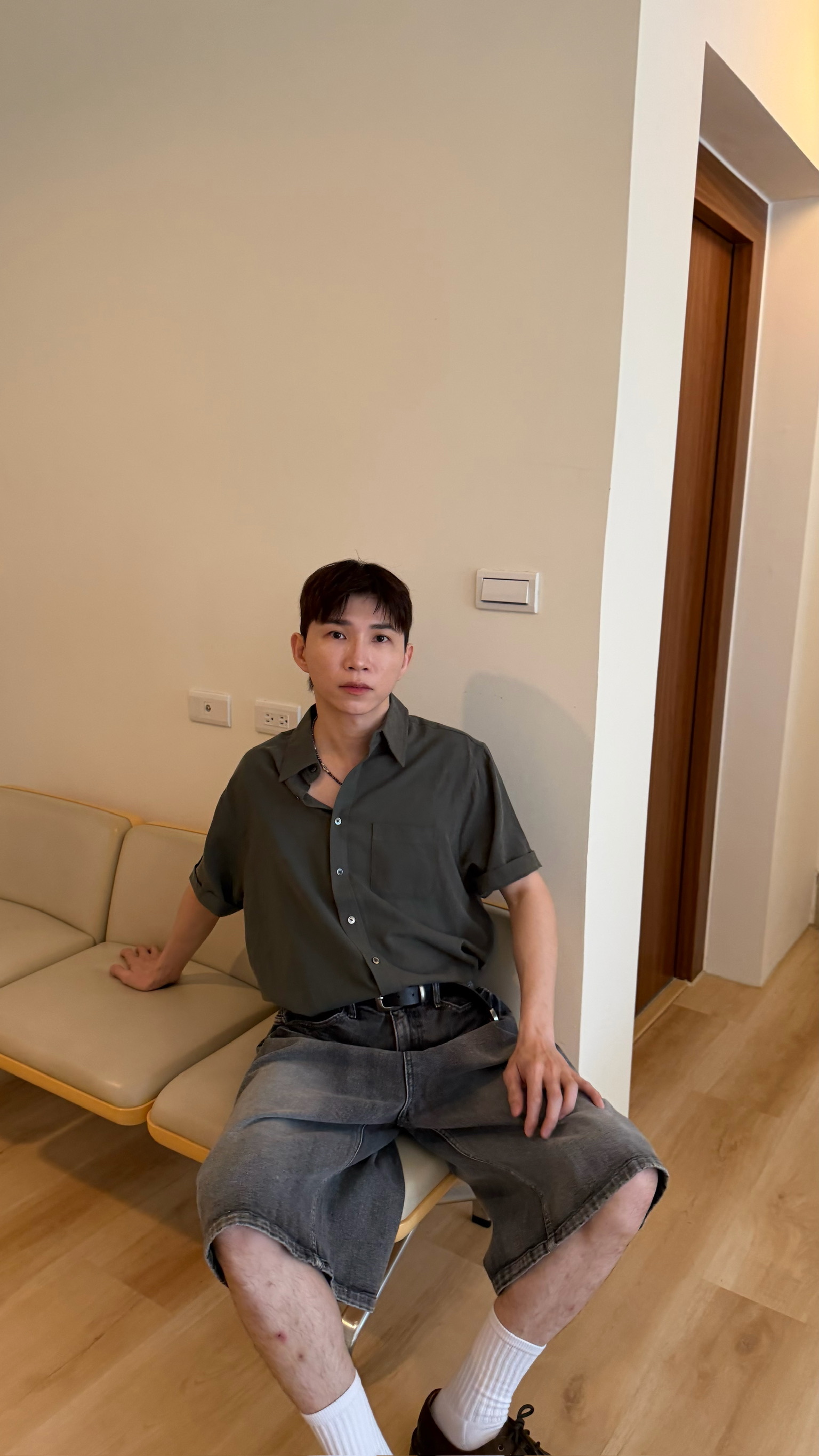 單口袋麻料短衫