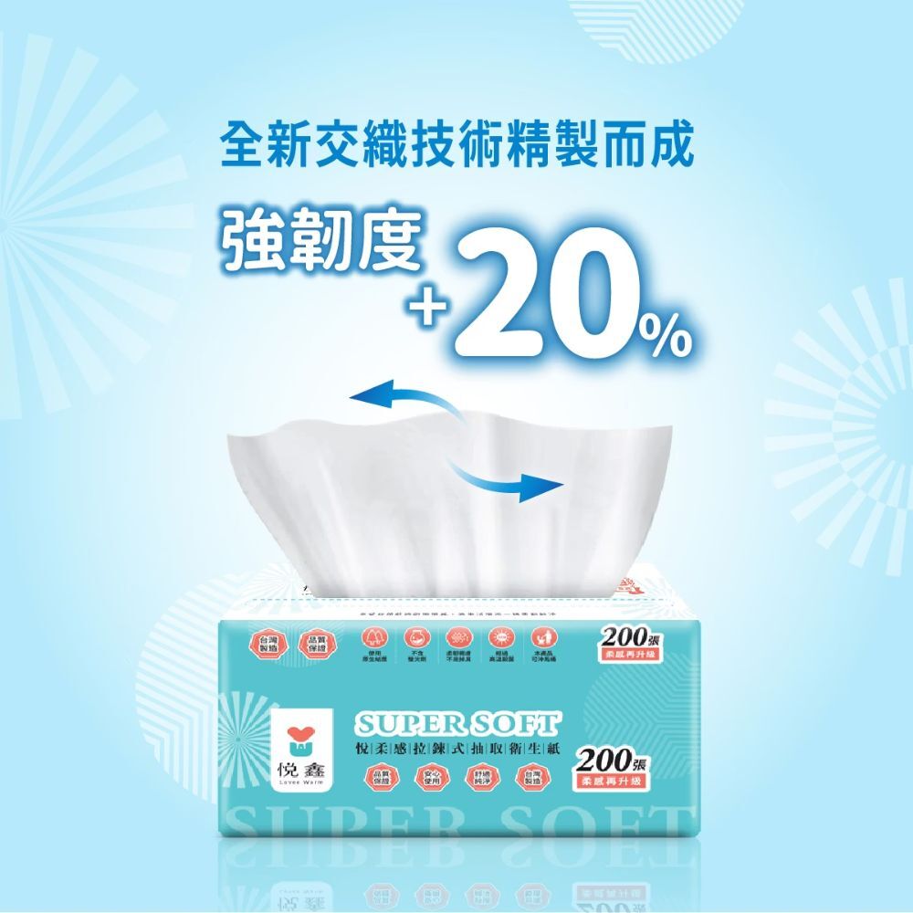 【箱購】悅鑫悅柔感拉鍊式抽取衛生紙100抽x12包X4串｜拉鍊式包裝 衛生防潮 柔軟親膚 【輕鬆購五金百貨】