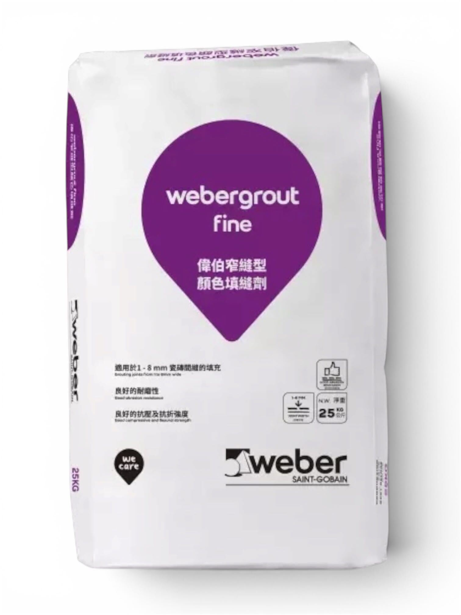 "WEBER" 偉伯Webergrout Fine 窄縫型填縫劑(掃口粉)(25KG/包)