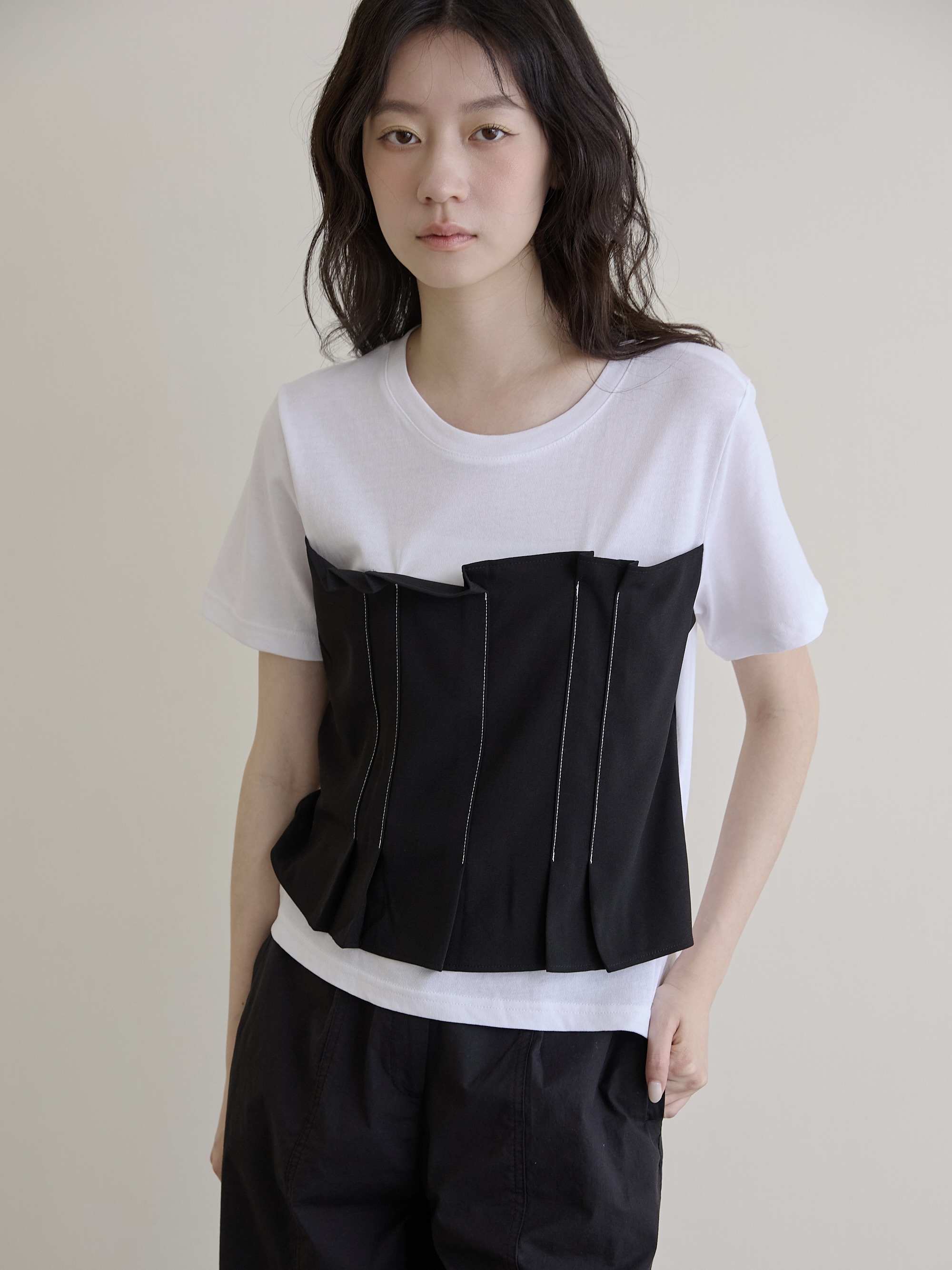 配布剪接馬甲TEE