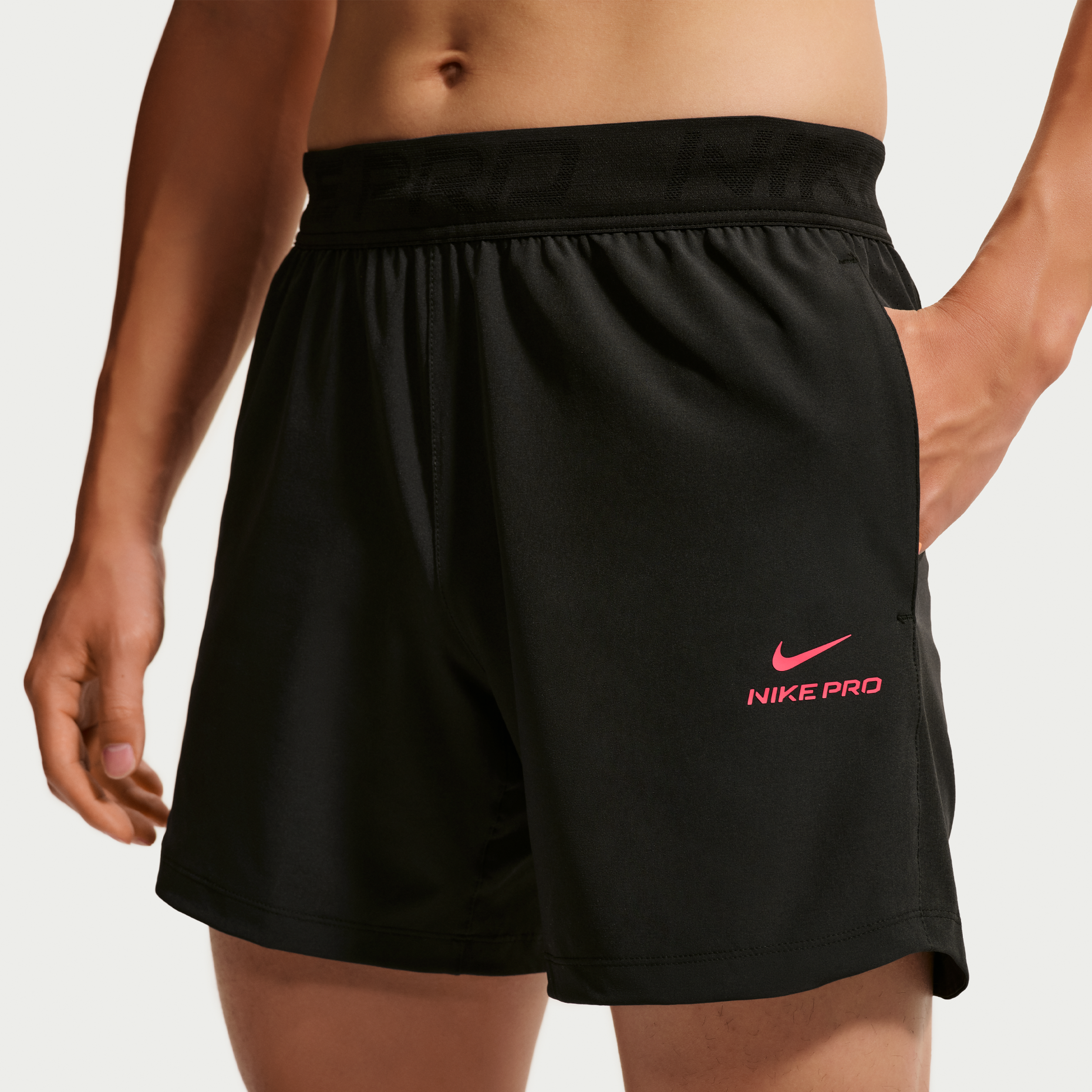 男款 NIKE PRO DRY Dri-FIT 6" SHORT 黑粉 訓練 6吋 乾爽 透氣 運動 短褲【HV0412-011】NKDF