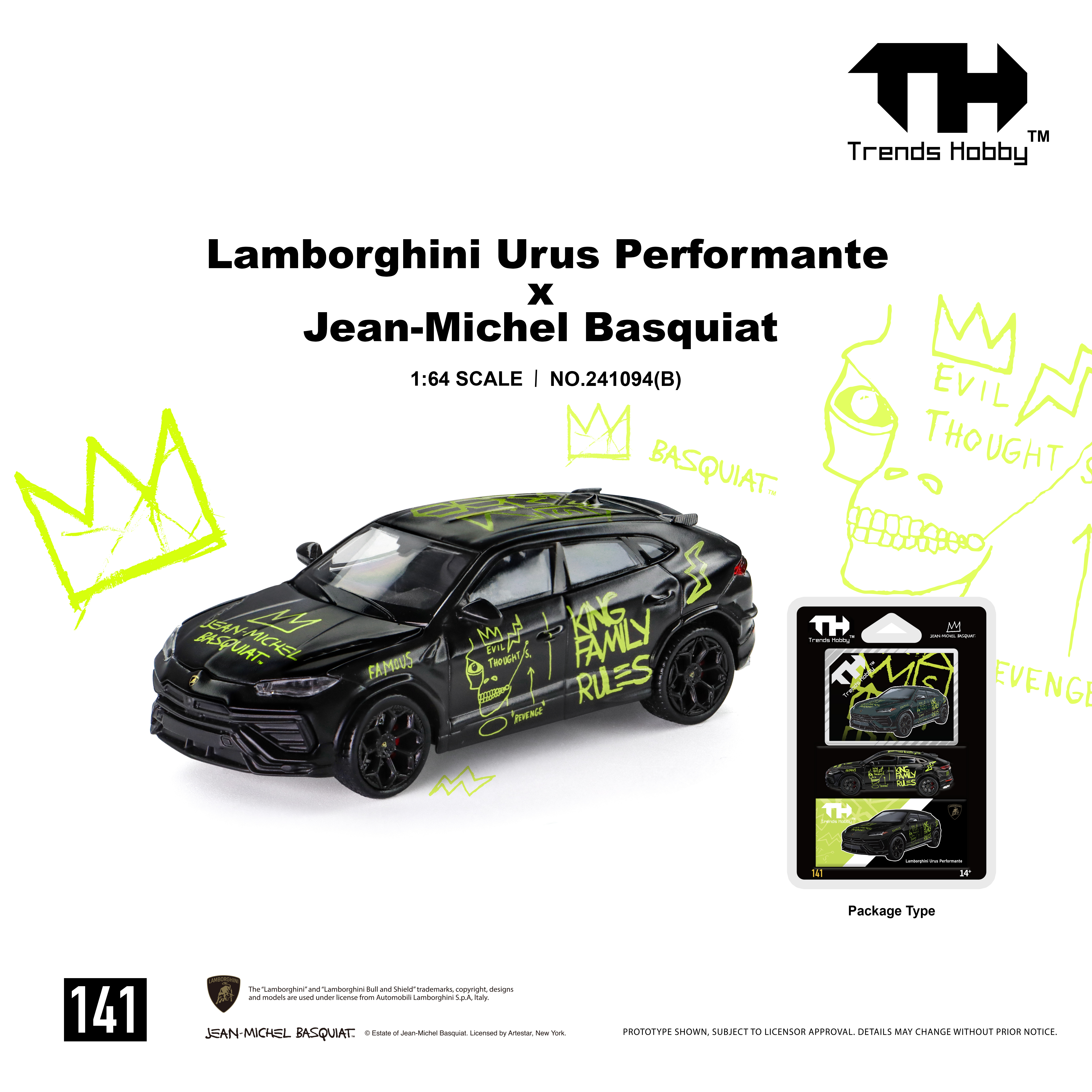 [預訂] Trend Hobby 1/64 - 林寶堅尼Lamborghini Urus Performance & Basquiat