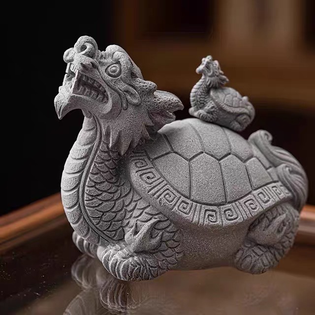 招財祥瑞龍龜[青砂石擺飾]