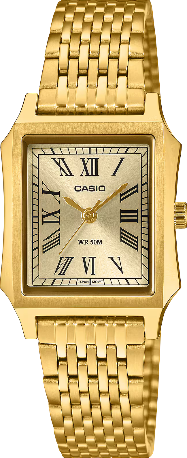 萬年鐘錶 - CASIO 卡西歐  金色古典時尚方形羅馬數字女錶  LTP-B190G-9BV  錶徑23.5MM