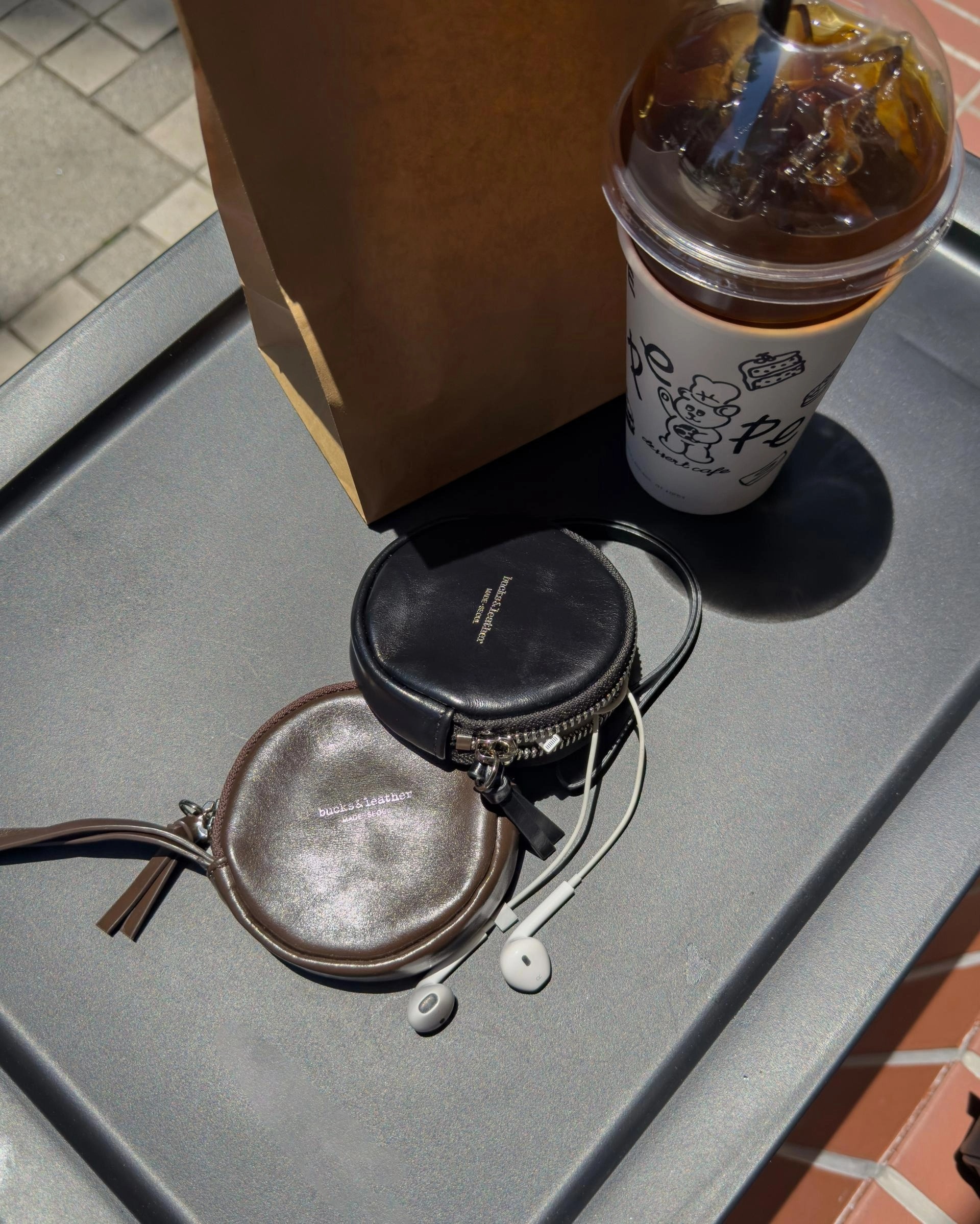 【 限量現貨 】Bucks & Leather Macaron Pouch 真皮小圓餅包