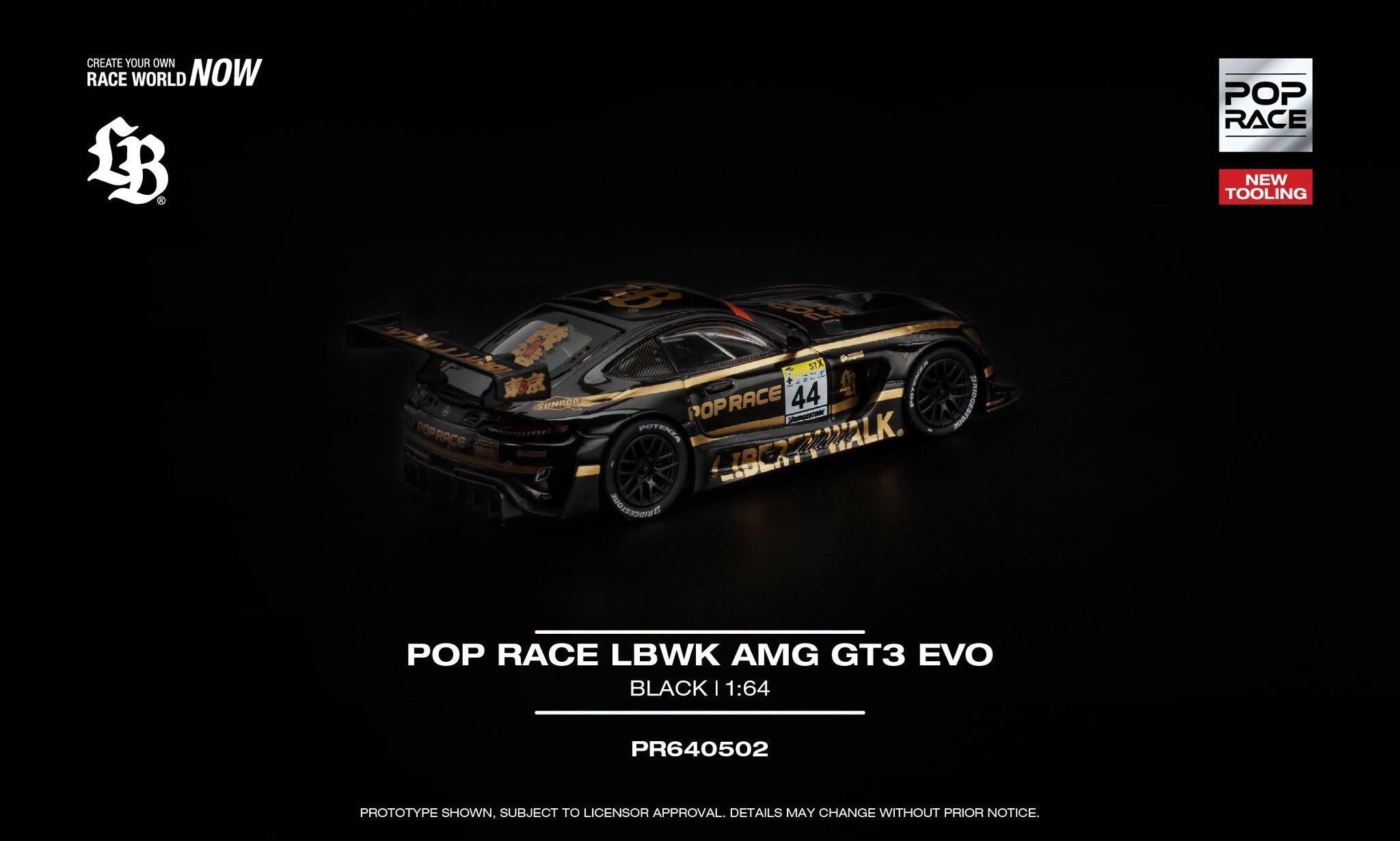 [預訂] POP RACE LBWK AMG GT3 EVO - 黑色