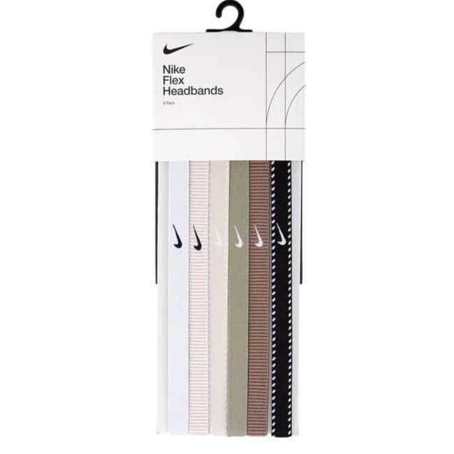 NIKE FLEX CLASSIC 拚色 黑白 6入 吸濕 防滑 矽膠 固定 籃球 運動 髮帶 頭帶【N10119271】