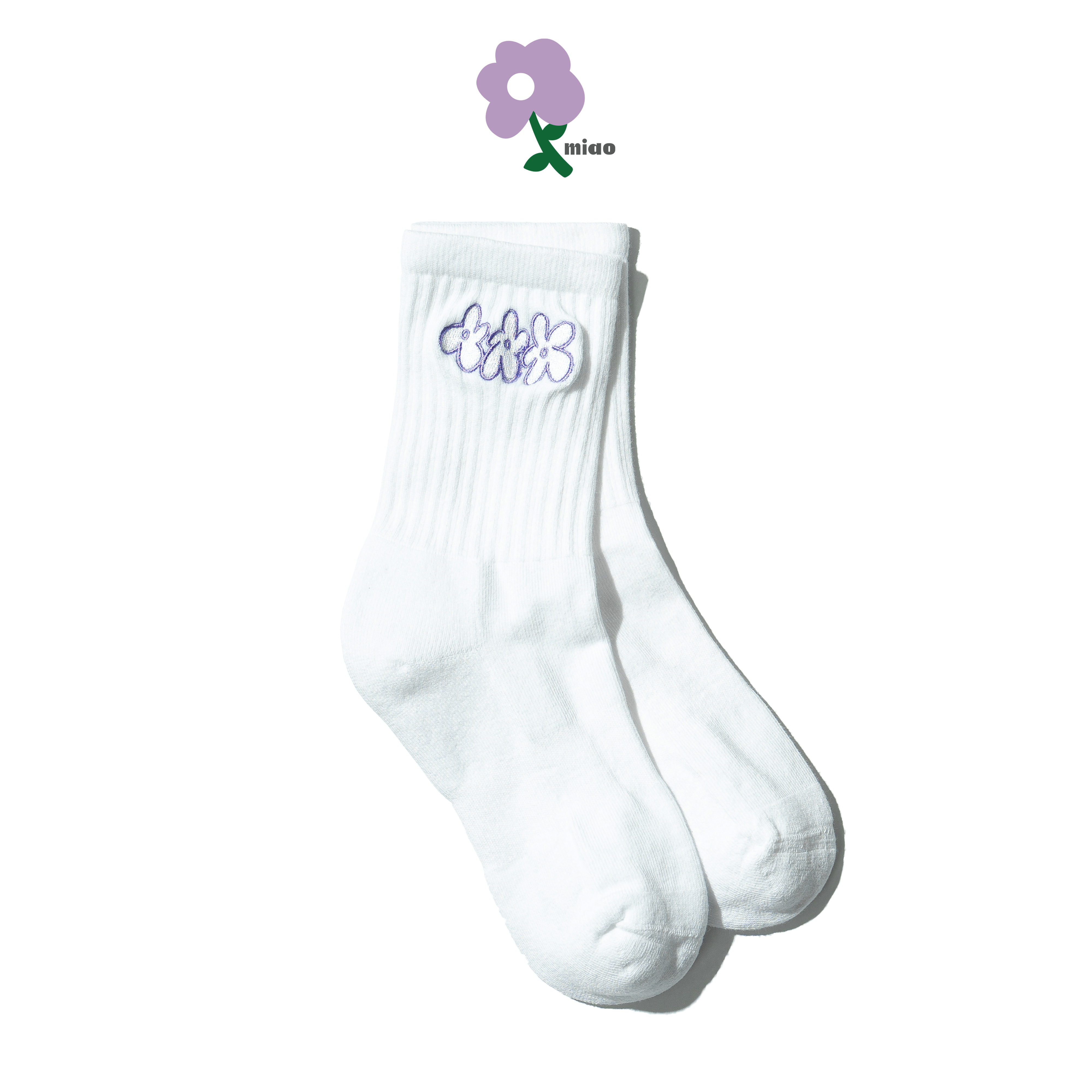 MIAO Flowers Ribbed Socks "Three Flowers" 三朵小花 [MC33]