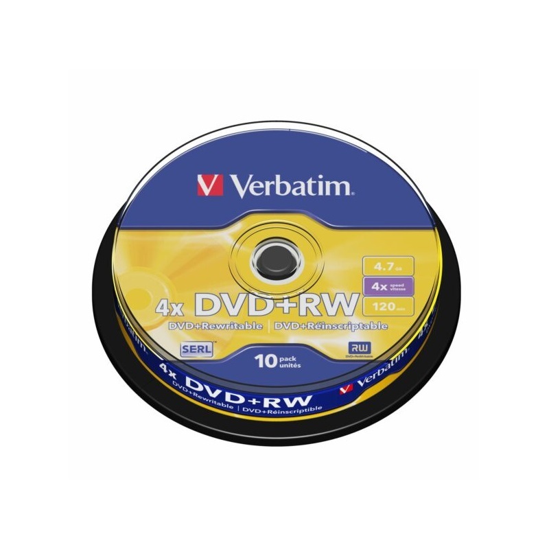 Verbatim DVD+RW 4.7GB 4X (10片裝) 43488