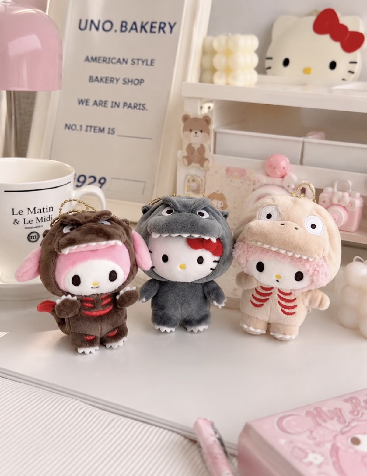 <我會瘋掉這太可愛...😭> 哥吉拉xSanrio Characters 哥吉拉聯名三麗鷗吊飾