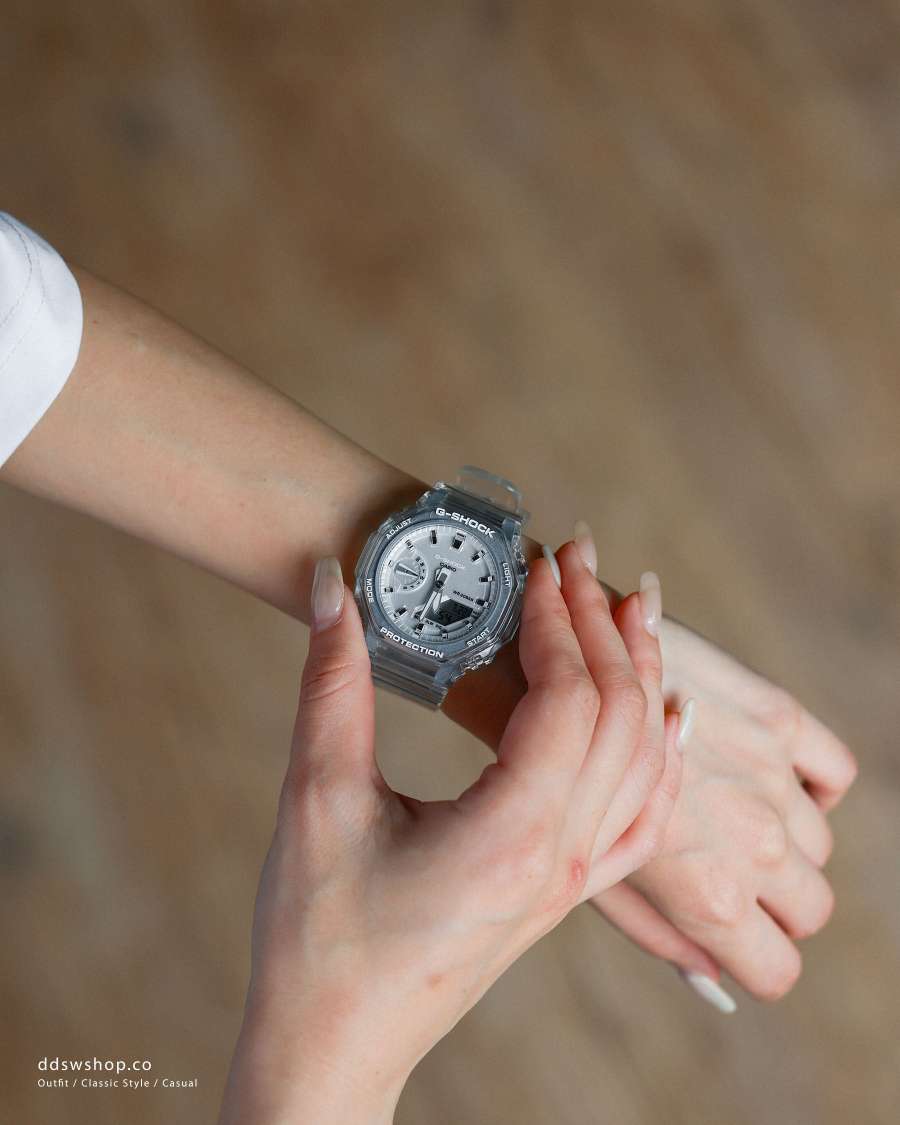 Casio 手錶 卡西歐 全透明 八角 GMA-S2100SK