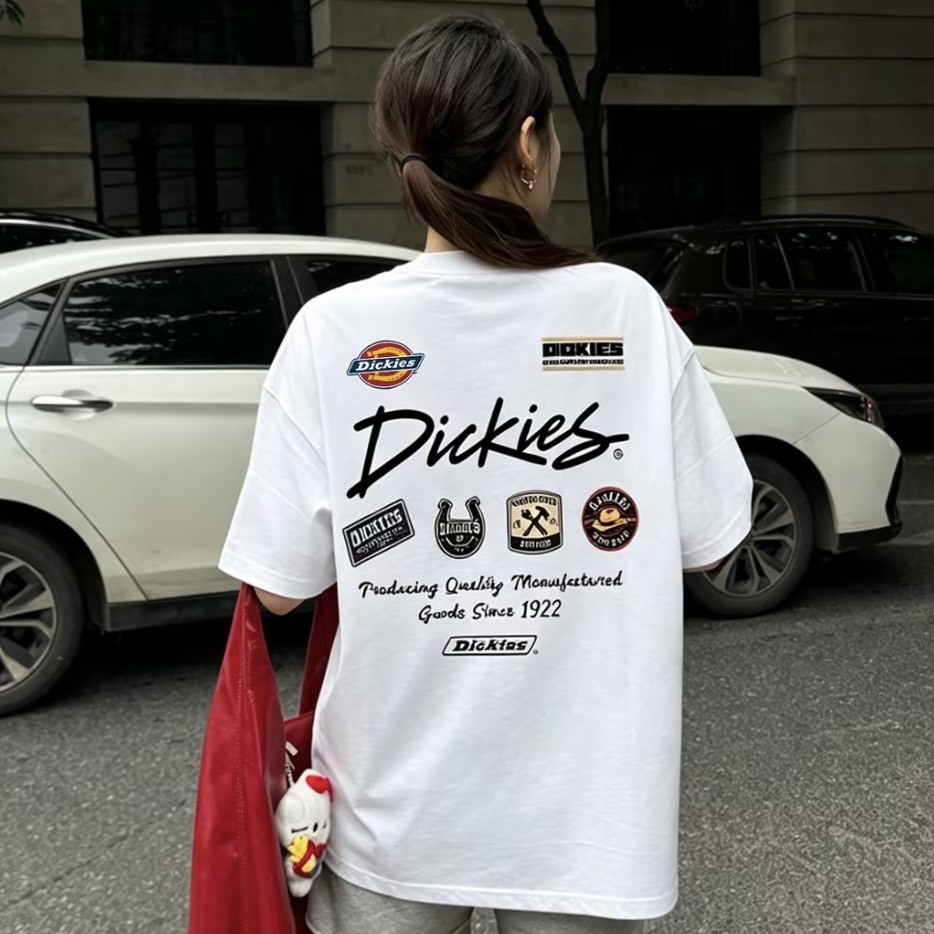 『預購商品』Dickies 300G重磅純棉美式簽名字體Logo寬鬆落肩短袖T恤 DKU262NKTSG8-DE