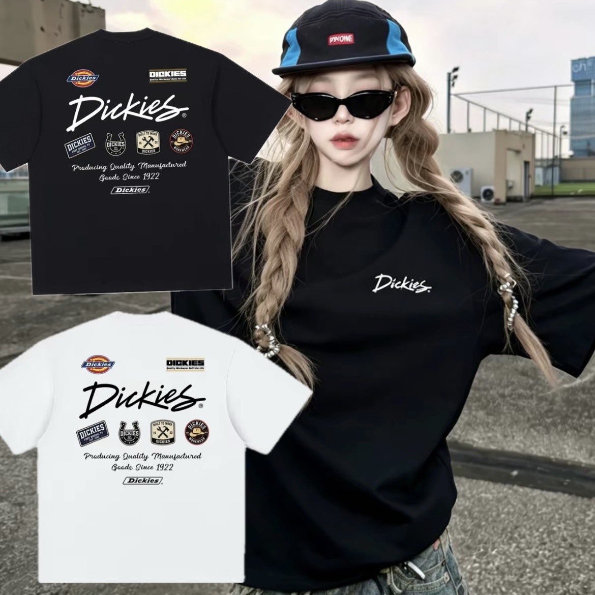 『預購商品』Dickies 300G重磅純棉美式簽名字體Logo寬鬆落肩短袖T恤 DKU262NKTSG8-DE