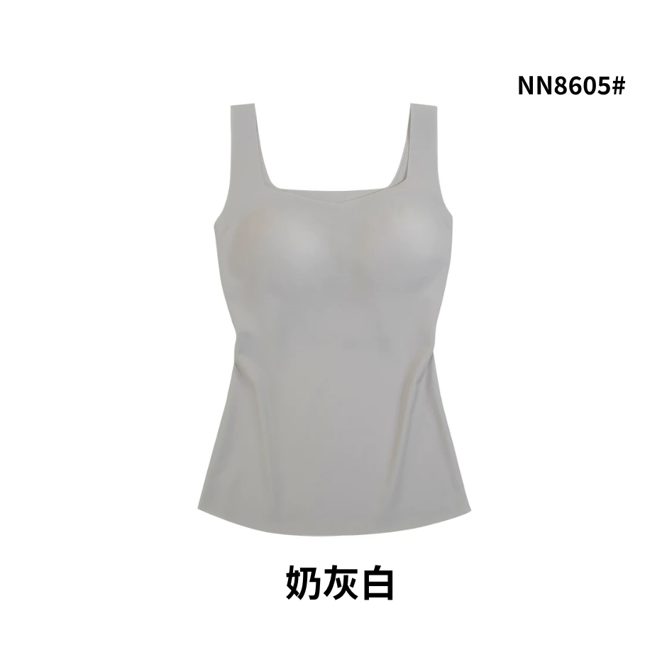 INN-CCG0723-140 NN8605#背心懶懶衣(帶胸墊)-奶灰白 (A40)(M-L)