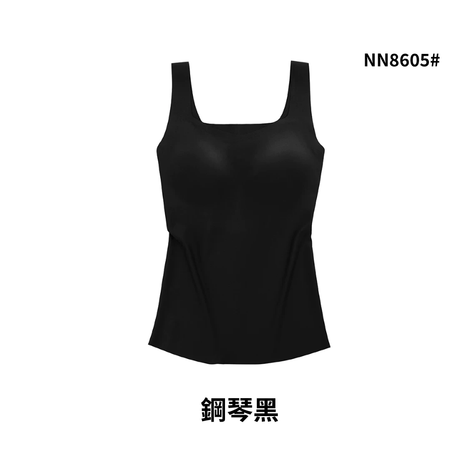 INN-CCG0723-139 NN8605#背心懶懶衣(帶胸墊)-鋼琴黑 (A39)(M-L)