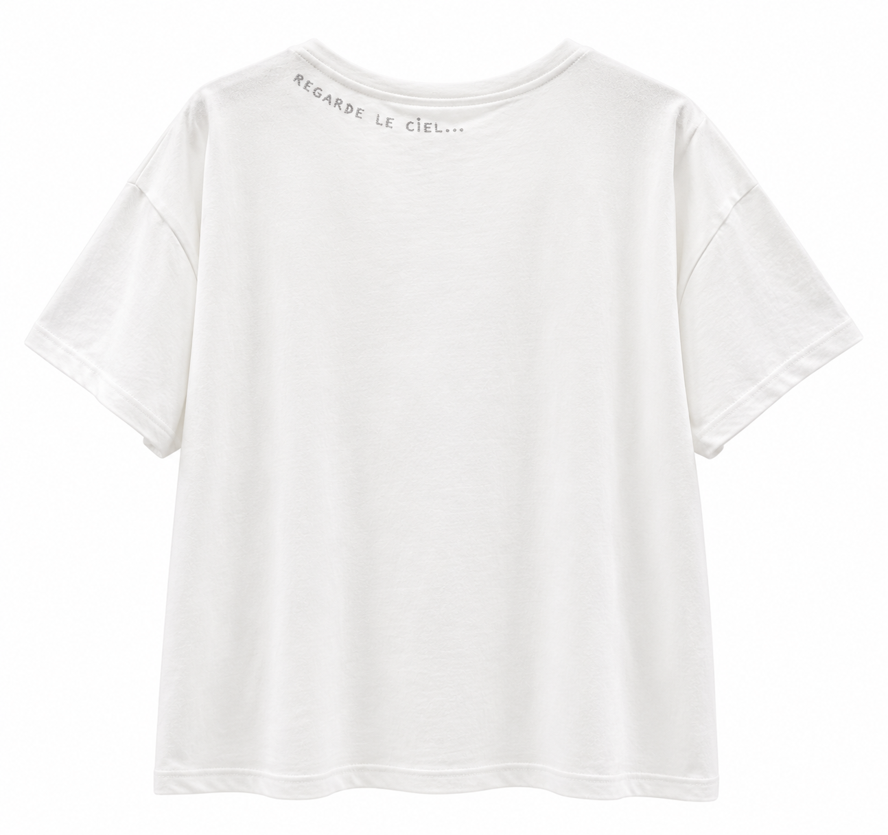 領側邊字母棉T-shirt