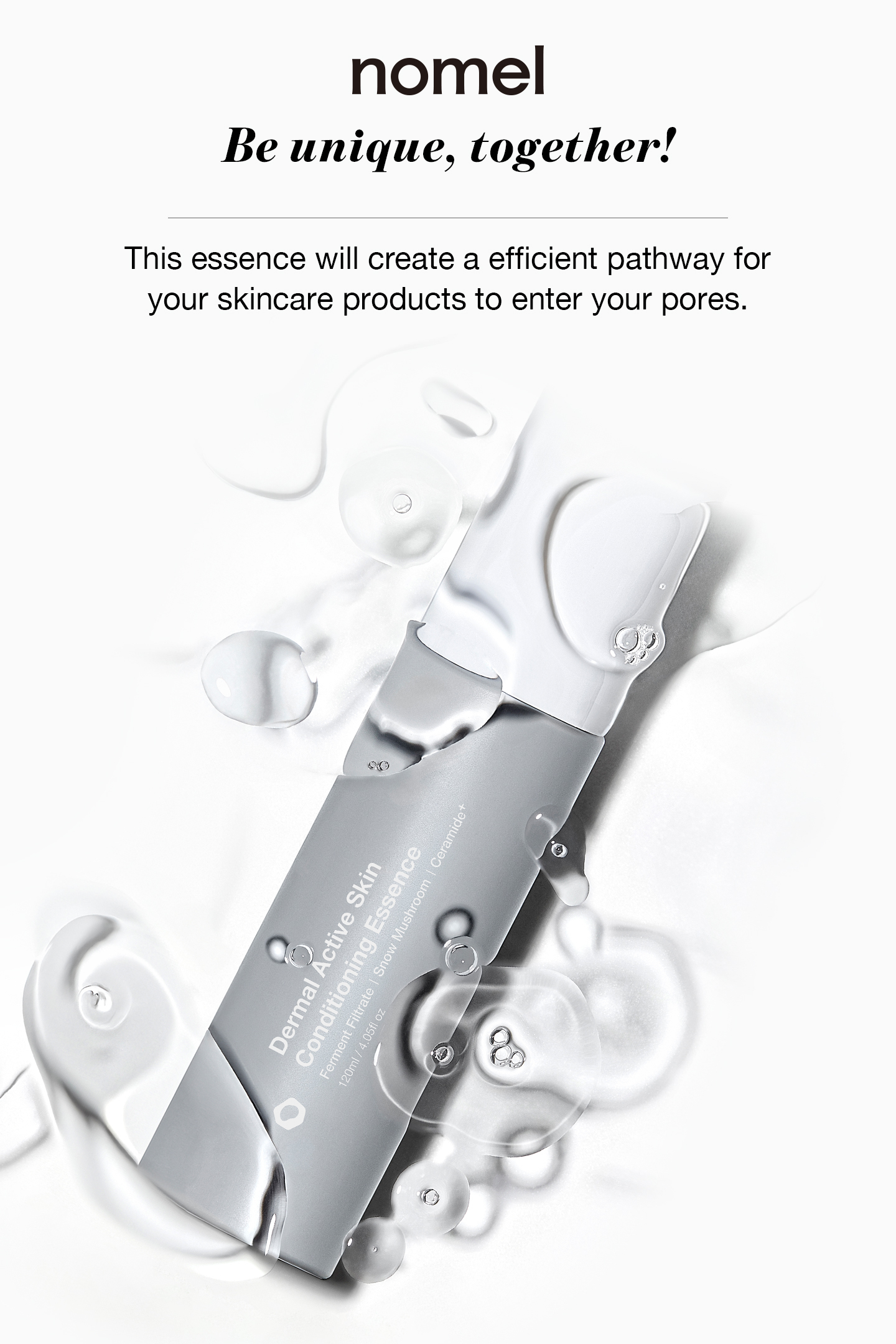 nomel Dermal Active Skin Conditioning Essence opens up pore channels for better absorption