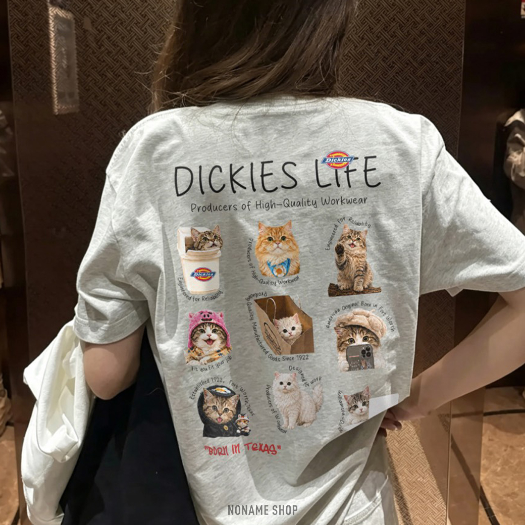 DICKIES 萌趣 九宮格 貓咪 喵喵 圖案 寬鬆 短袖 四色 (男/女同款)